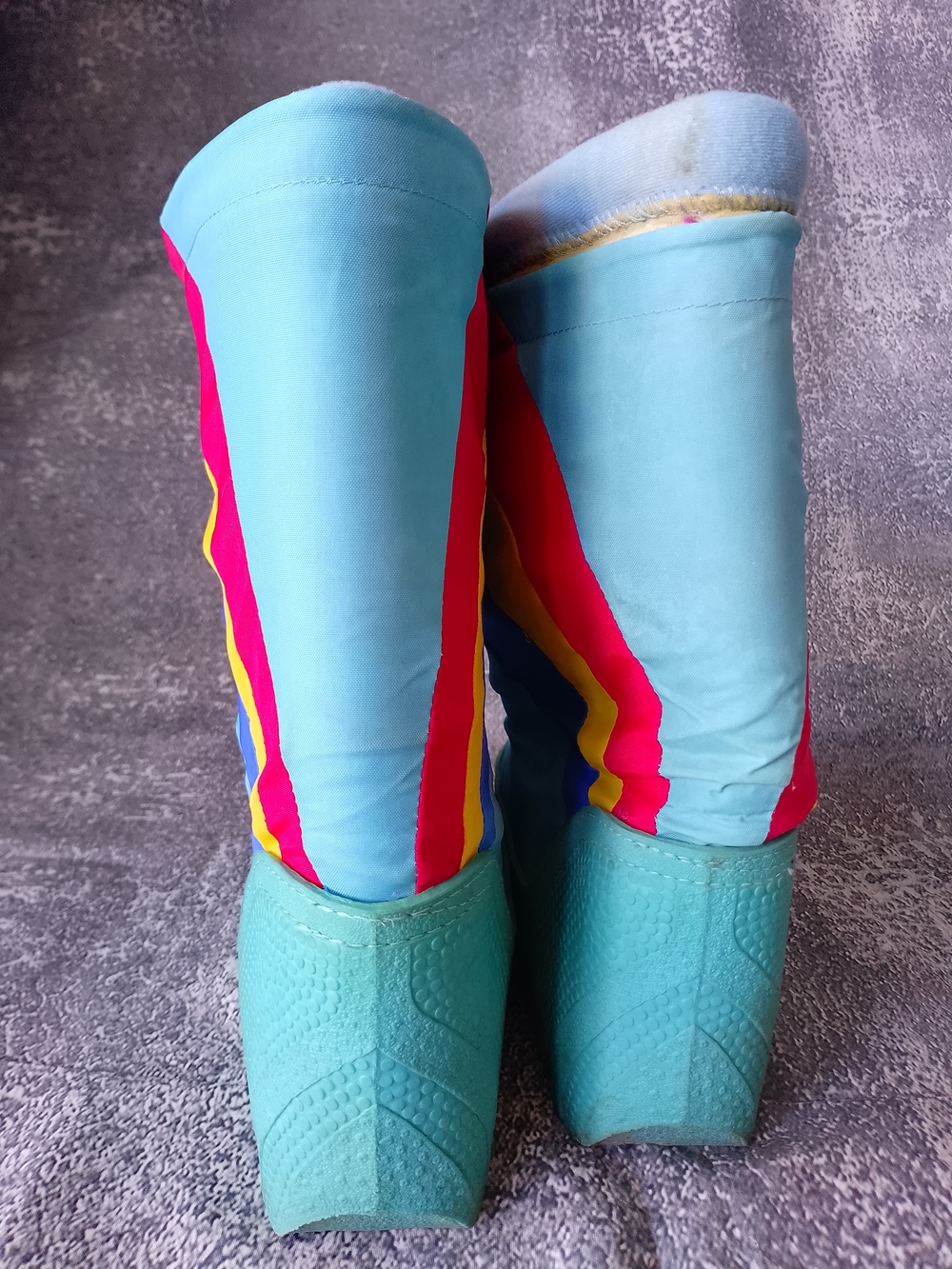 RARE Vintage 1980s Rainbow-striped Moon Boots UNISEX - Picture 12 of 16